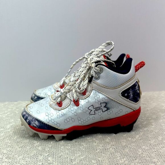 UNDER ARMOUR Harper Mid RM USA Baseball Cleats Shoes Sneakers 11 Kid Youth - Picture 1 of 8